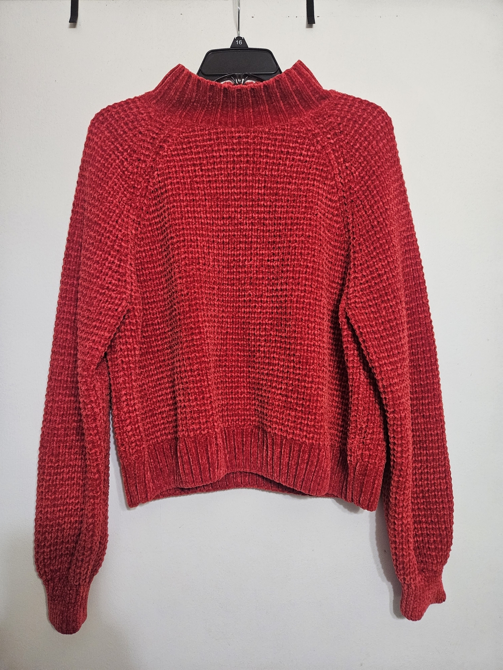 H&M Divided Red Chunky Knit Turtleneck Sweater